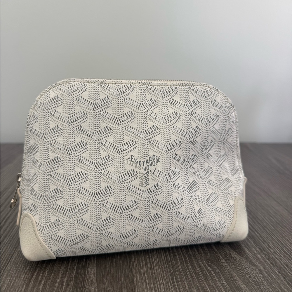 Goyard White Cosmetic Pouch